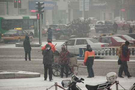 長春迎來2012年第一場大雪