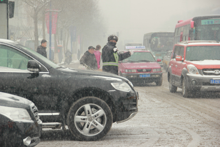 長春迎來2012年第一場大雪