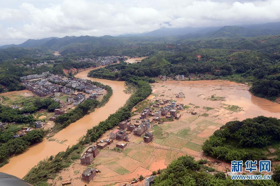 航拍廣東洪水重災區龍窩鎮