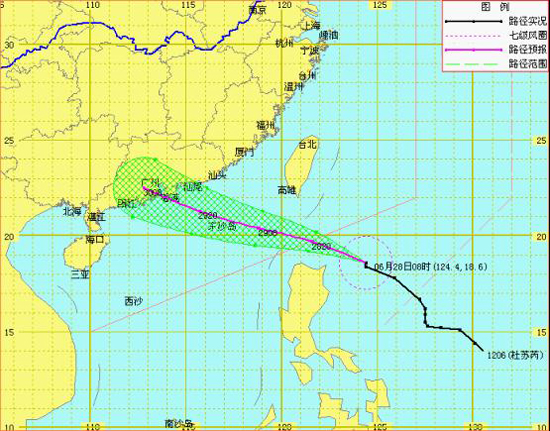 受熱帶風暴“杜蘇芮”影響29日海南大部分地區有雨