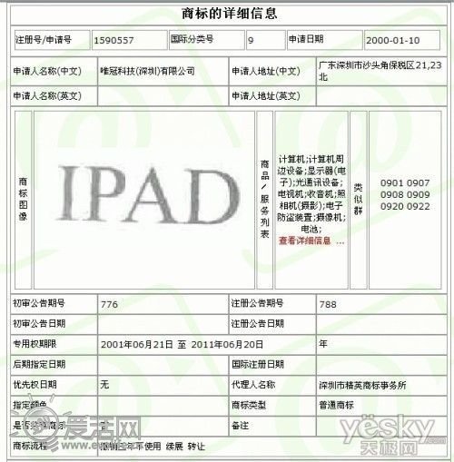 蘋果商標侵權案一審敗訴唯冠 各地iPad下架