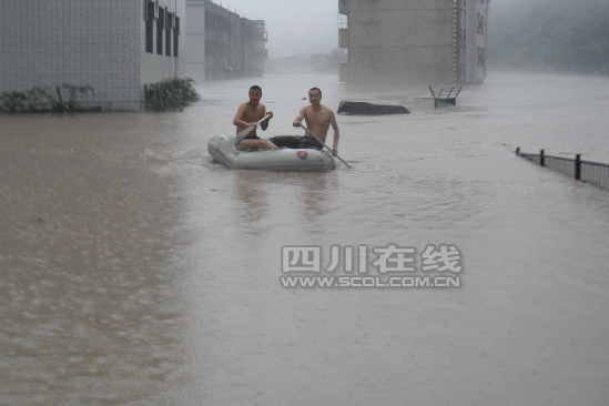 北川老縣城地震遺址遭50年來最強洪水