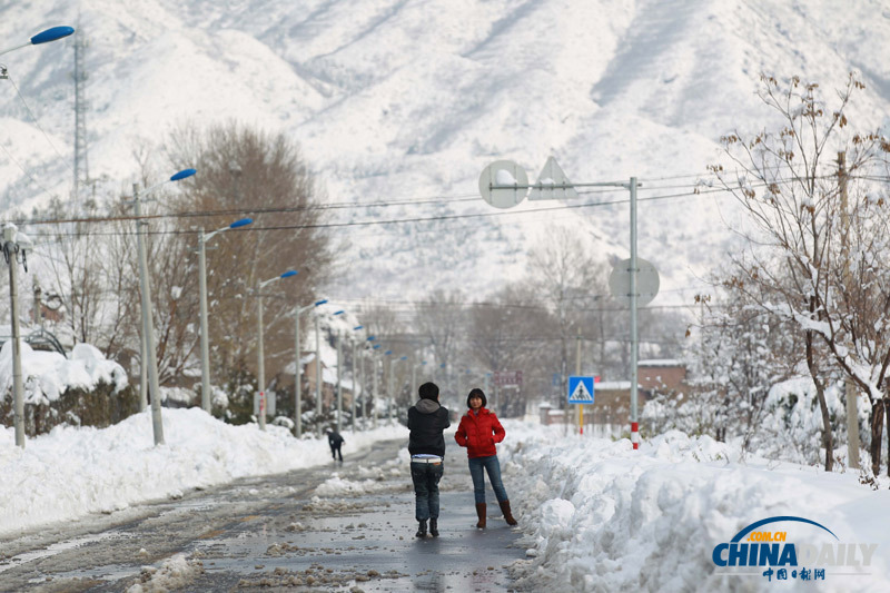 北京延慶遭遇52年來最大降雪 抗雪救災有序進行