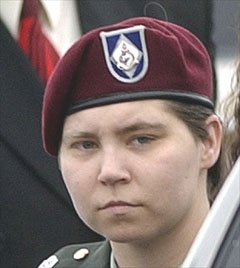 Army Pfc. Lynndie England arrives for a court hearing at Fort Hood, Texas, Monday. (AP