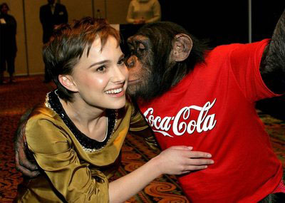 Natalie Portman gets monkey love