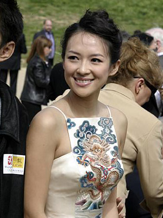 Zhang Ziyi witnesses Olympic flame lighting