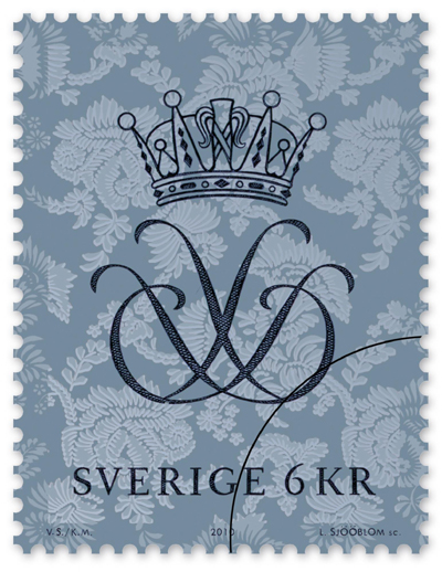 Sweden's Crown Princess Victoria and her fiance wedding postage stamps