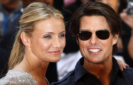 Tom Cruise and Cameron Diaz at premiere of film 