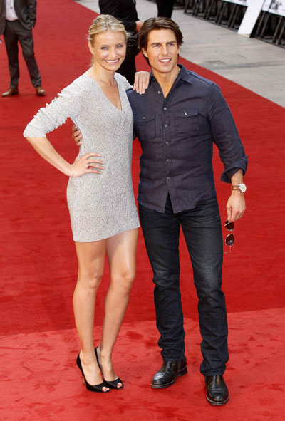 Tom Cruise and Cameron Diaz at premiere of film 