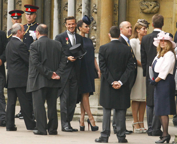 Beckham and Victoria attend royal wedding in London