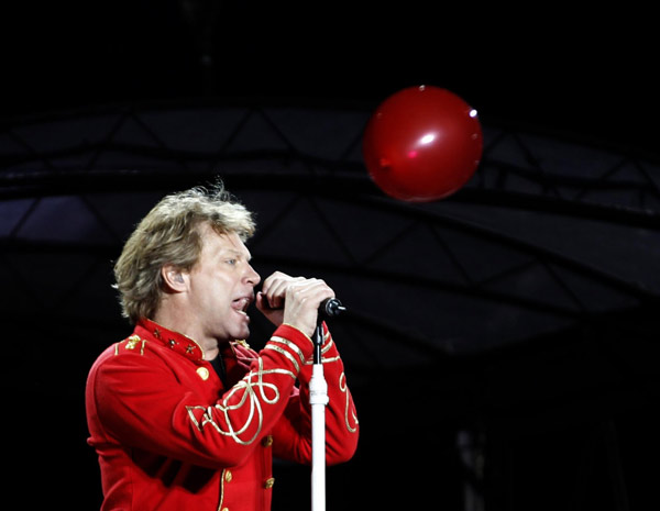 Jon Bon Jovi performs at Olympic stadium 'Lluis Companys' in Barcelona