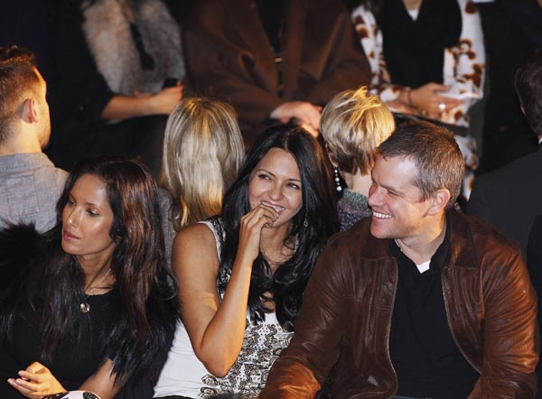 Matt Damon watches show with wife