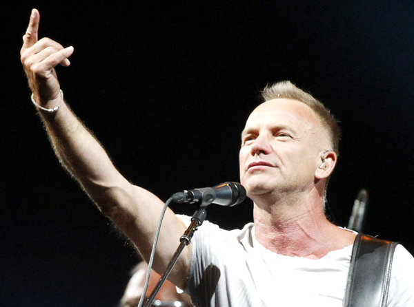 Sting performs in Moscow