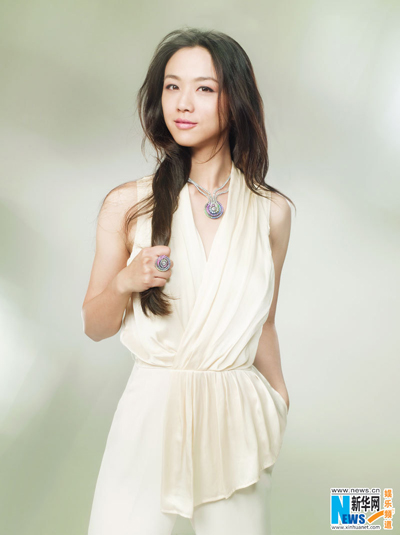 Tang Wei models for jewelry designed by herself