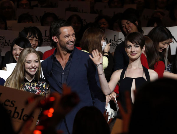 Cast members promote 'Les Miserables' in Tokyo