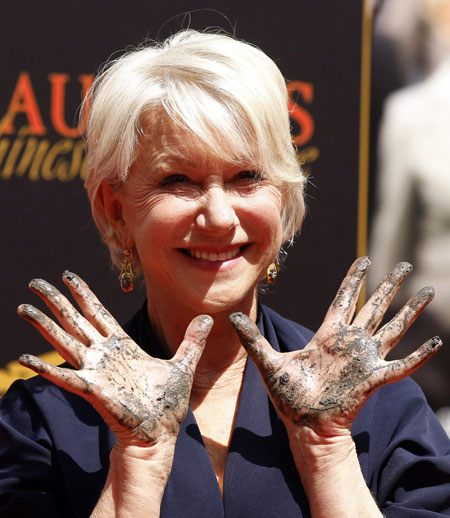 British actress Helen Mirren gets star on Hollywood Walk of Fame