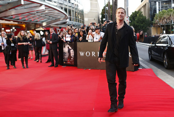 Brad Pitt promotes 'World War Z' in Sydney