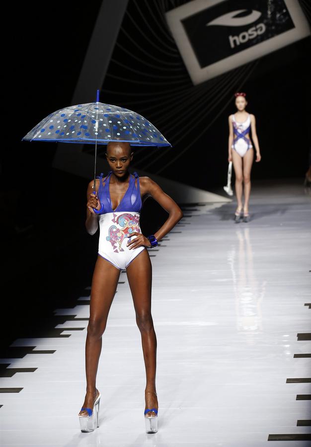 Swimming fashion trend show during China Fashion Week