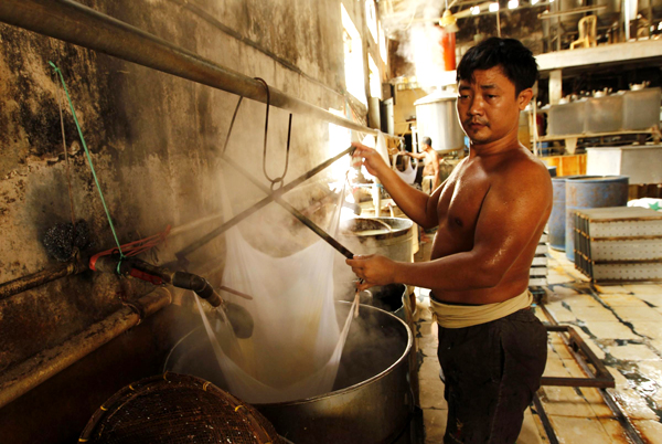 Tofu factory in Jakarta