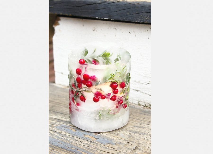 Stunning flower and fruit ice cools down scorching autumn