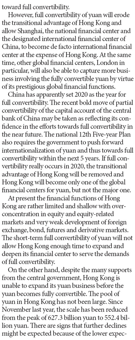 Can Hong Kong become the off shore yuan trade center?