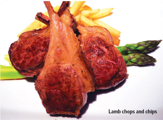 Dinner for one with Welsh or New Zealand lamb chops and chips