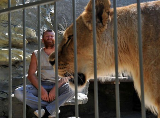 為動物園籌措資金 烏克蘭馴獸師與兩猛獅生活一個月