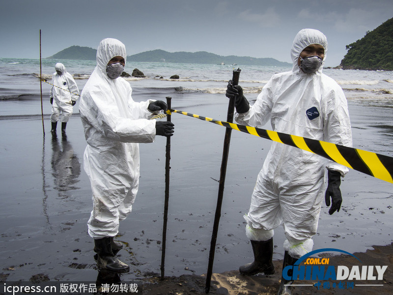 泰國原油泄漏擴散至旅游勝地沙美島（高清組圖）