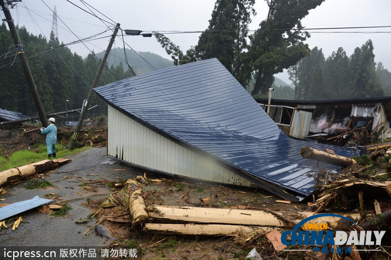 日本東北部遭暴雨襲擊 致1人死亡5人失蹤（圖）