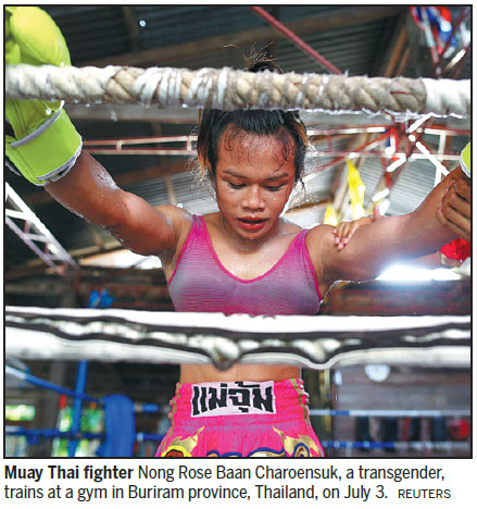 Transgender fighter beating down bigotry