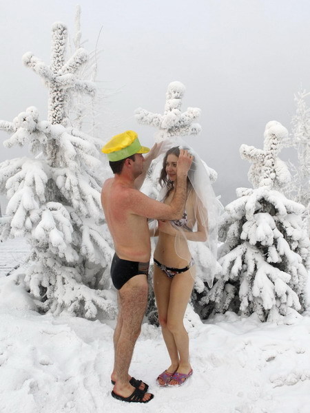 Ice wedding in Russia