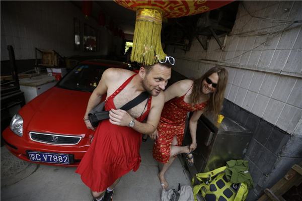 Red Dress Run in Beijing for fun