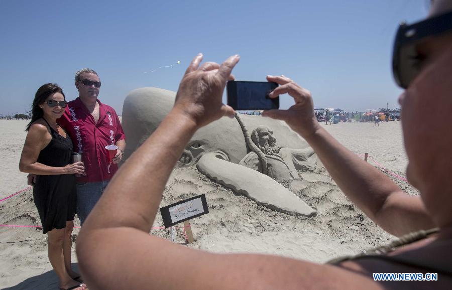 Sand sculpture contest in Long Beach, California