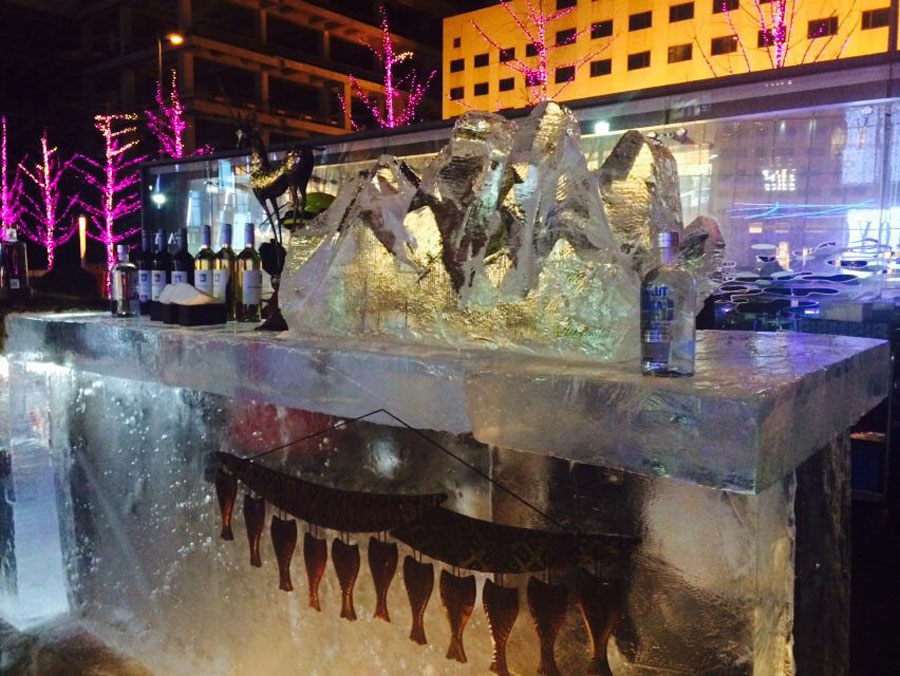 Outdoor CBD garden bar built with ice