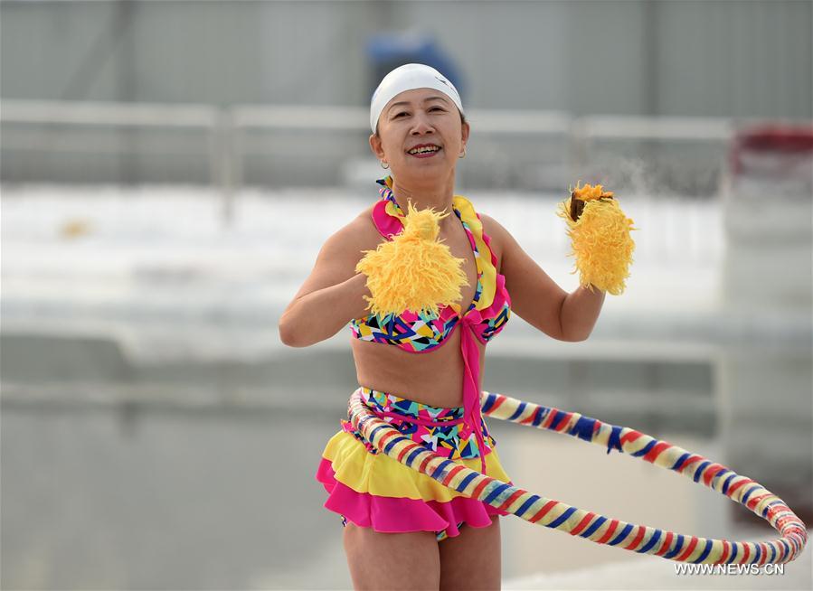 Winter swimmers perform in Harbin