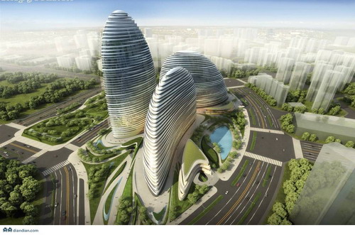 Twin buildings appeared in Beijing and Chongqing