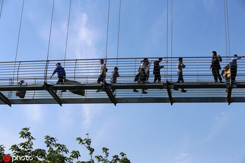 Breathtaking glass bridge in Wuxi