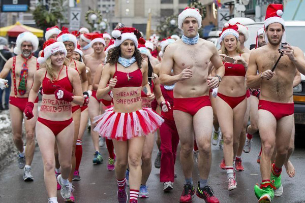 Christmas run starts in chilly Changchun