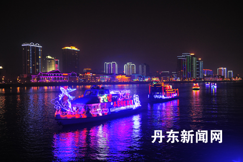 Amazing nigh view of Yalu River