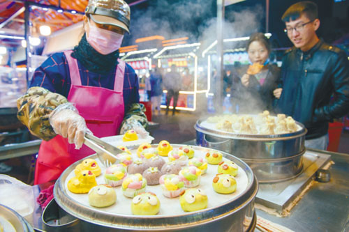 Authentic snack foods at Shenyang night market