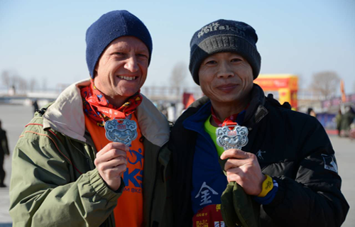 Race on frozen lake in Shenyang