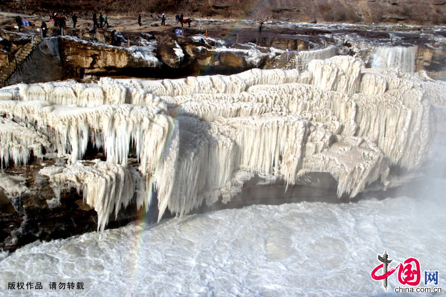 Stunning view of Yellow River Hukou ice cascade