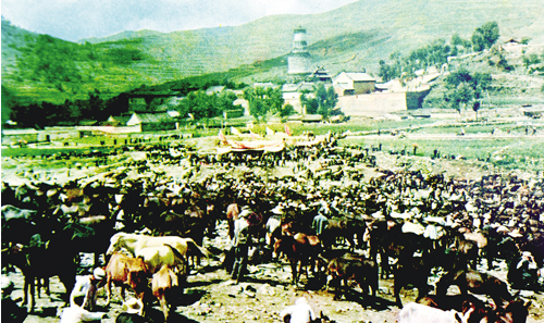 Horse and livestock trade fair at Mount Wutai