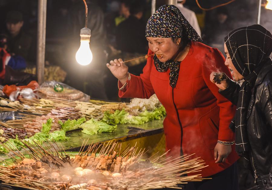 Night market in China's Xinjiang