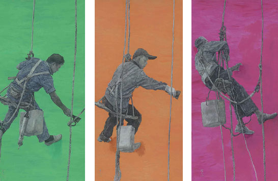 Watercolors lift a curtain on life struggles of migrant workers