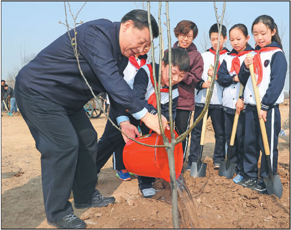 Xi hopes tree planting will flourish