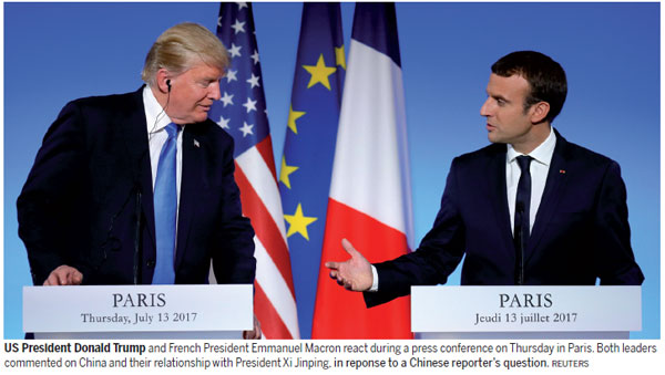 Xi features at Trump-Macron talk