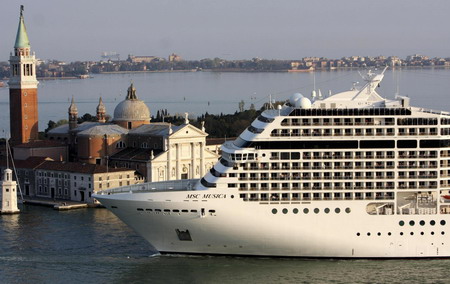 Cruise ship Musica visits Venice