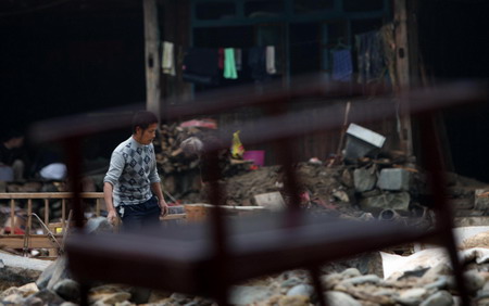 Ancient village in ruins after flood