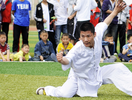 Martial arts demo for orphans